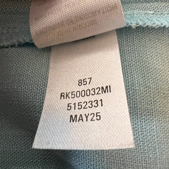 Aqua Blue Popover Tunic Top Split Neck Long Sleeve High Low Hem Rayon Size Small - Picture 8 of 8